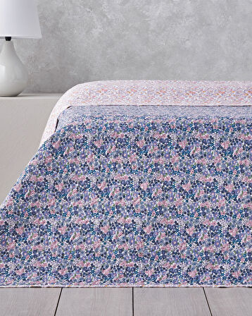 Floral Cascade Tek Kişilik Çok Amaçlı Örtü 160x220 cm Pembe