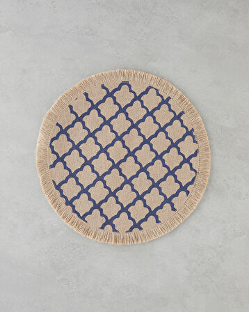 Savanna Jüt 2'li Amerikan Servis 38 cm Mavi-Bej