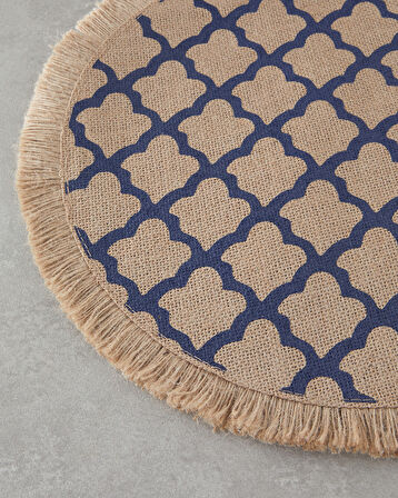 Savanna Jüt 2'li Amerikan Servis 38 cm Mavi-Bej