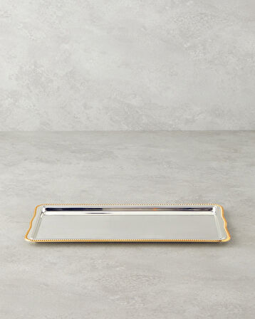 Reflection Metal İkram Tepsisi 32x17 cm Gold-Silver