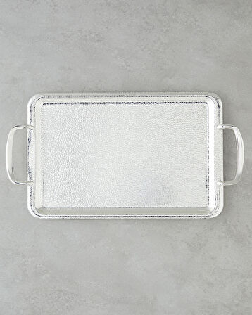 Glamour Metal Tepsi 34,5x22 Cm Silver
