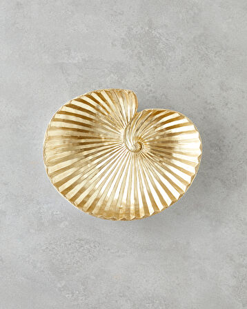 Sea Shells Dekoratif Tabak 24,5x20,5x5,8 cm Gold