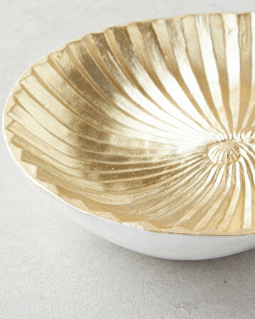 Sea Shells Dekoratif Tabak 24,5x20,5x5,8 cm Gold