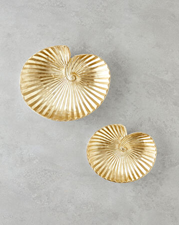 Sea Shells Dekoratif Tabak 19x15,7x4,8 cm Gold