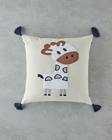 English Home Cute Cow Bebe Dekoratif Kırlent 45x45 cm Ekru