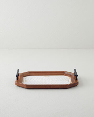 Brien Dekoratif Tepsi 21x32 cm Kahve