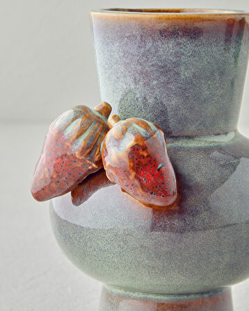 Summer Fruit Vazo 17x16x16 cm Pembe