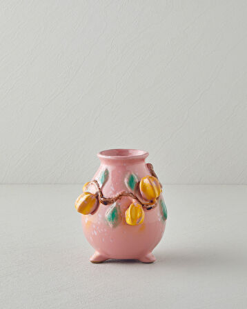 Summer Fruit Vazo 19x18x19 cm Pembe
