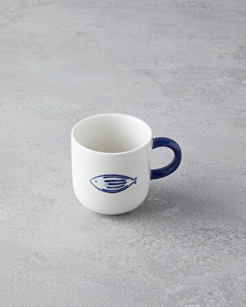 Marinique Stoneware 6'lı Kahve Fincan Takımı 130 ml Mavi