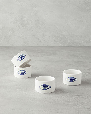 Marinique Stoneware 4'lü Çerezlik 6,5 cm Mavi