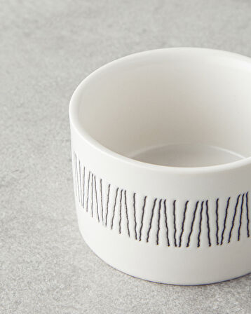 Bona Stoneware 3'lü Çerezlik 6,5 cm Siyah-Beyaz-Bej