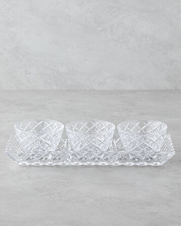 Crux Cam Sunumluk 39,5x15x4+12,5x3,5x8 Cm Şeffaf