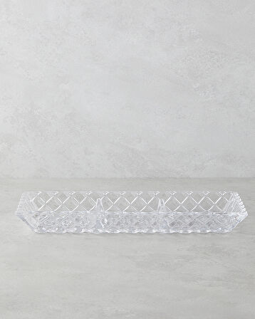 Crux Cam Sunumluk 39,5x15x4 Cm Şeffaf