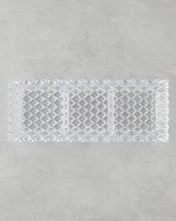 Crux Cam Sunumluk 39,5x15x4 Cm Şeffaf