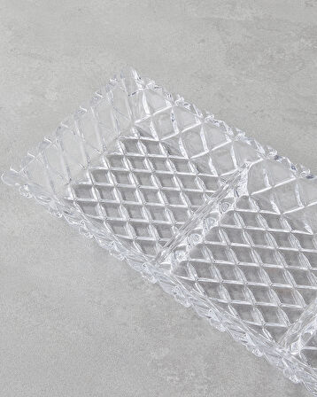 Crux Cam Sunumluk 39,5x15x4 Cm Şeffaf