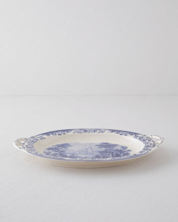 Preston Stoneware Kayık Tabak 36 cm Lacivert