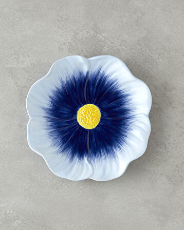 Flowerella Dolomite Pasta Tabağı 21 cm Mavi