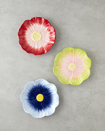 Flowerella Dolomite Pasta Tabağı 21 cm Mavi