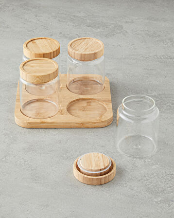 Monetta Cam 5 Parça Baharatlık 300 ml Natural