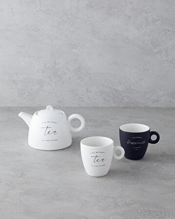 English Home Tea Time Demlik 600 ml Beyaz 