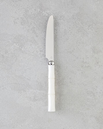 Maria Paslanmaz Çelik Çatal Kaşık Bıçak Takımı 18 Parça 6 Kişilik Krem