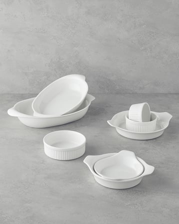 Elise Porselen Sahan Fırın Kabı 17 cm Beyaz
