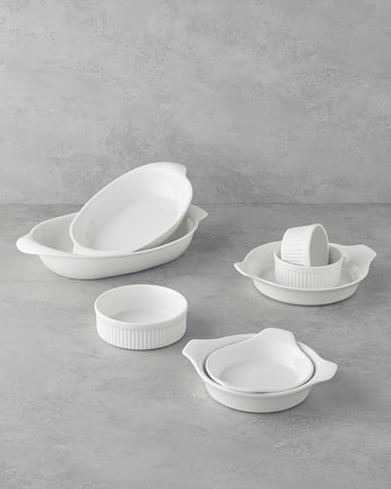 Elise Porselen Sufle Fırın Kabı 9 cm Beyaz