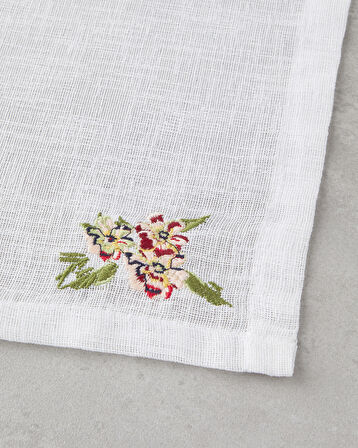 Opalin Polyester 2'li Misafir Peçetesi 40x40 cm Beyaz - Kırmızı