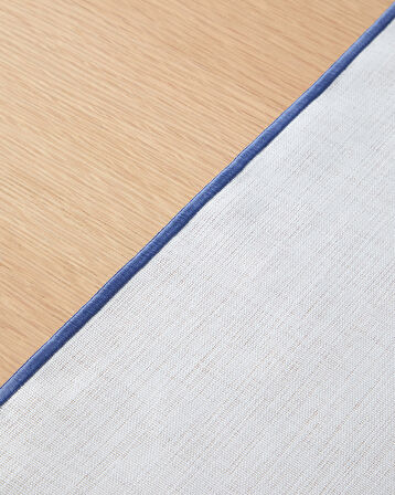 Arcane Polyester Runner 40x140 cm Beyaz - Lacivert
