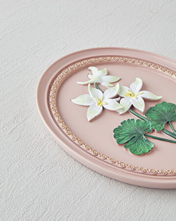 Flowers Duvar Aksesuarı 21x17x2 cm Pembe