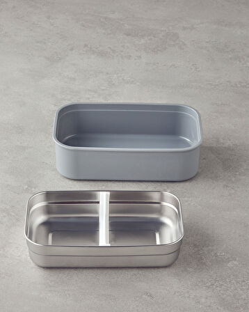 English Home Riley Paslanmaz Çelik 7 Parça Lunch Box 800 ml Gri