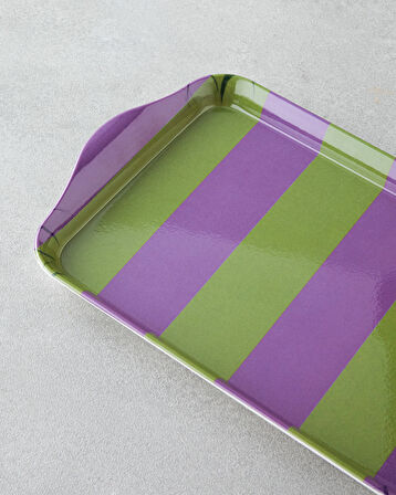 Boldband Melamin Tepsi 23x14 cm Yeşil-mor