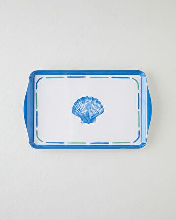 Shellwave Melamin Tepsi 24x39 Cm Mavi - Yeşil