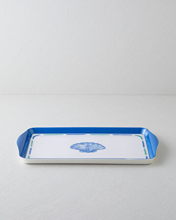 Shellwave Melamin Tepsi 24x39 Cm Mavi - Yeşil