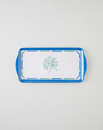 Mariscopia Melamin Tepsi 37x18 cm Mavi - Yeşil