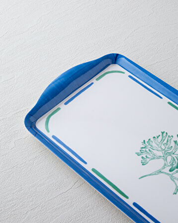 Mariscopia Melamin Tepsi 37x18 cm Mavi - Yeşil