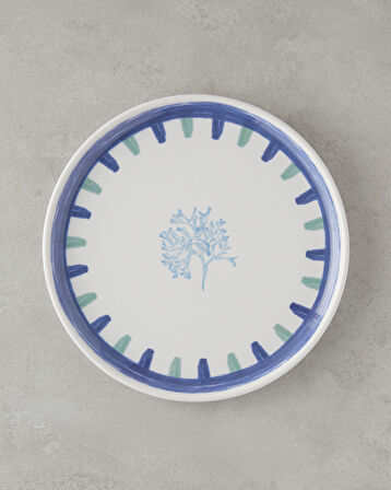 Mariscopia Seramik Servis Tabağı 26 cm Mavi-yeşil