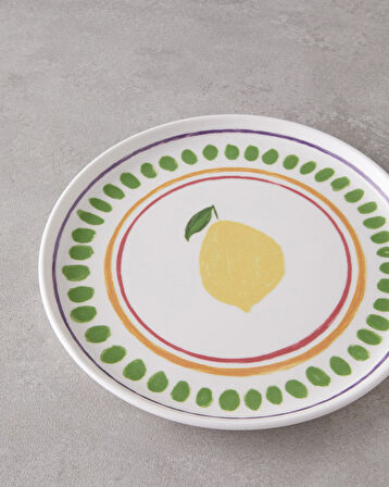 Lemon Seramik Pasta Tabağı 20 cm Renkli