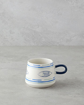 Marinique Stoneware Kupa 340 ml Mavi - Yeşil