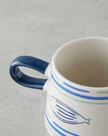Marinique Stoneware Kupa 340 ml Mavi - Yeşil