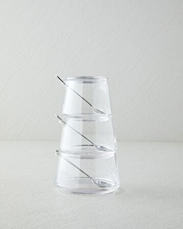 Tyler Cam 3'lü Baharatlik 950 ml Şeffaf