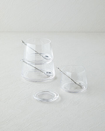 Tyler Cam 3'lü Baharatlik 950 ml Şeffaf