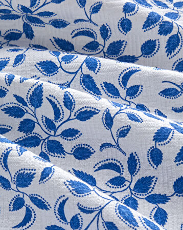 Leaf Harmony Baskılı Pamuklu Tek Kişilik Pike 150x220 cm Lacivert