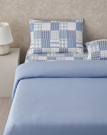 Modern Plaids Soft Tek Kişilik Pike Takımı 150x220 cm Mavi