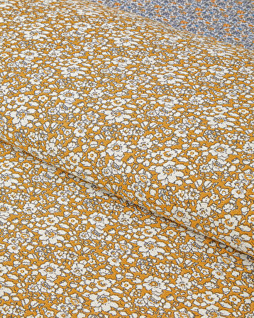 Spring Petal Baskılı Tek Kişilik Pike Takımı 150x220 cm Sarı
