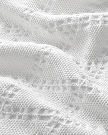 Elegant Dream Jakarlı Fırfırlı Çift Kişilik Pike 200x220 cm Beyaz