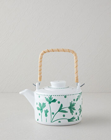 English Home Mintopia Porselen Demlik 850 ml Beyaz - Yeşil