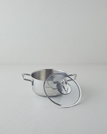 Glow Çelik Derin Tencere 16x10 cm Silver