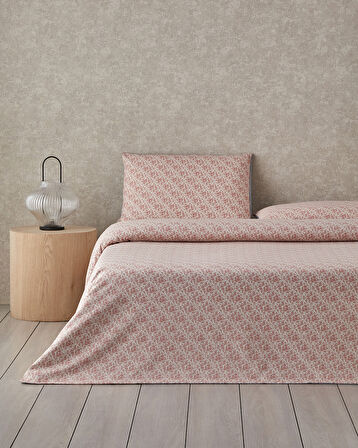 Floral Breeze Kolay Ütülenir Tek Kişilik Nevresim Takımı 160x220 cm Pembe - Mavi