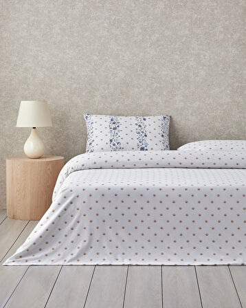 Floret Line Pamuk Çift Kişilik Nevresim Takımı 200x220 cm Mavi